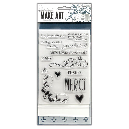 Ranger ink ranger • make art stamp, die stencil set merci more