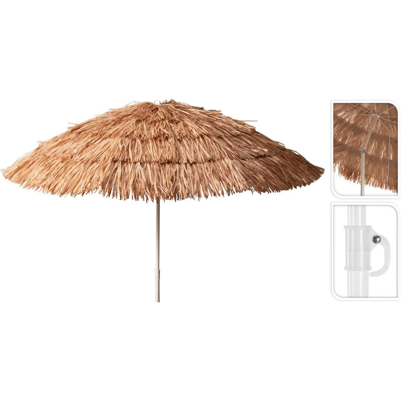 Afbeelding laden in galerijviewer, Pro beach parasol bruin raffia ã¸180cm
