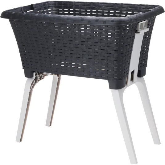 Excellent houseware wasmand met poten 60x40x60cm antraciet