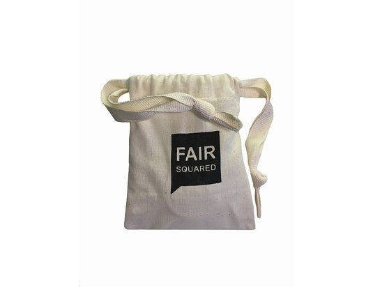 Fair squared katoenen zeepzakje
