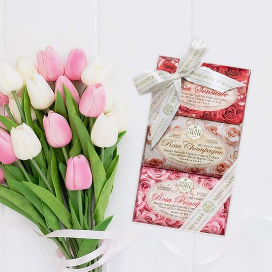 Nesti dante geschenkset zeep rosa 3x150gr.