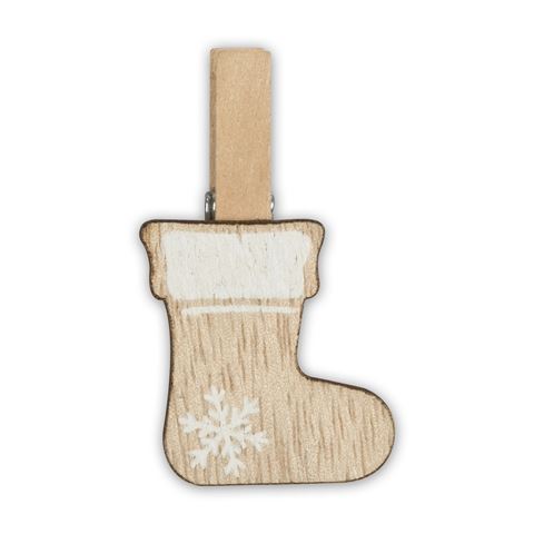 Afbeelding laden in galerijviewer, Zep Kerst Kit Wood Clips Brown LK39B 8 Stuks
