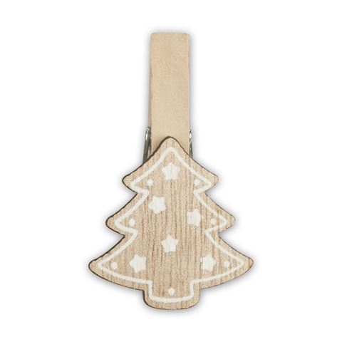 Afbeelding laden in galerijviewer, Zep Kerst Kit Wood Clips Brown LK39B 8 Stuks
