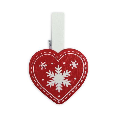 Afbeelding laden in galerijviewer, Zep Kerst Kit Wood Clips Red LK38R 8 Stuks
