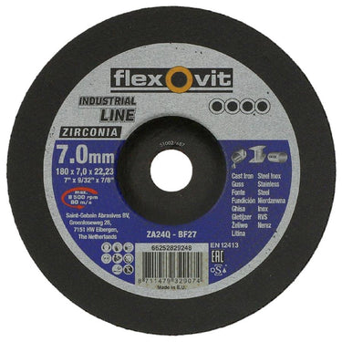 Flexovit abs zirconia 125x7x22.23 za24q t27 rvs | 10 stuks
