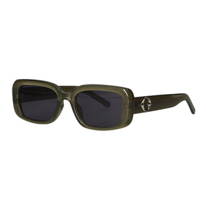 Spectrum zonnebril trendy rechhoek groen smoke glas dames