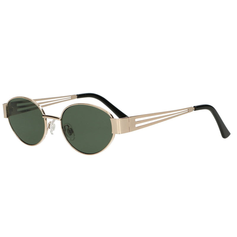 Afbeelding laden in galerijviewer, Spectrum zonnebril retro oval metaal groen glas
