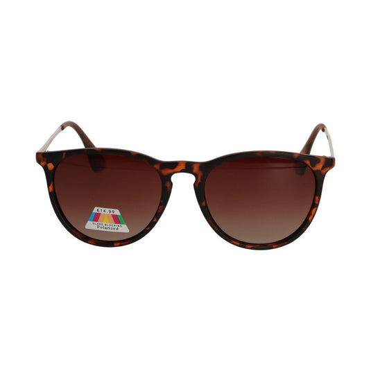 Spectrum polarized zonnebril rond tortoise goud bruin dames