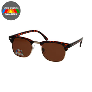 Spectrum polarized zonnebril club vierkant havana goud bruin unisex