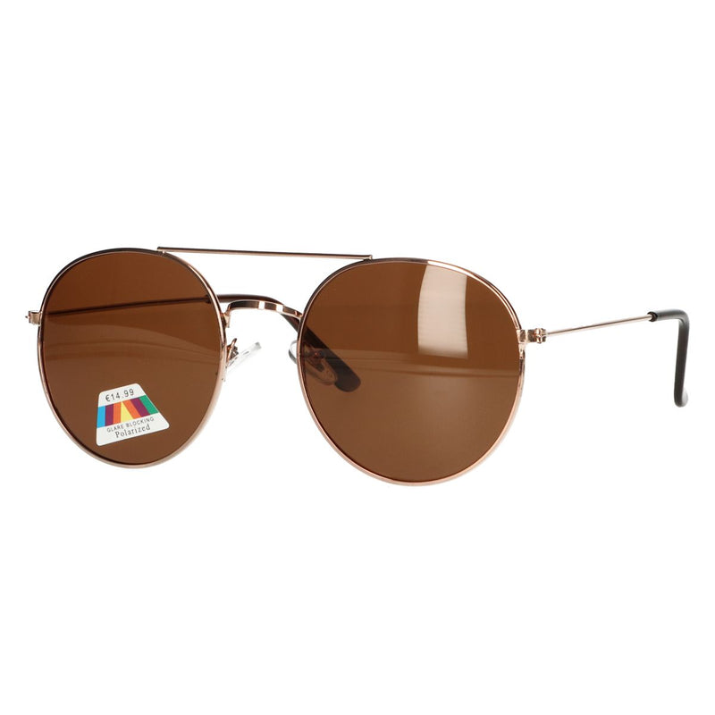 Afbeelding laden in galerijviewer, Spectrum polarized zonnebril piloot bruin glas unisex
