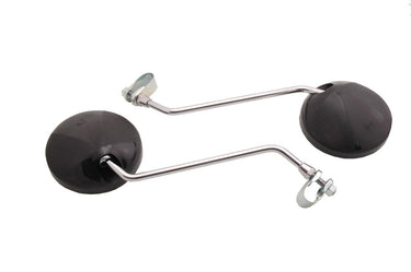 Diverse spiegels 8 mm klem rond zwart