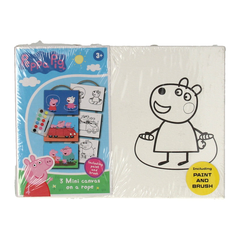 Afbeelding laden in galerijviewer, Peppa Pig 3 Mini Canvas (met penseel en verf)
