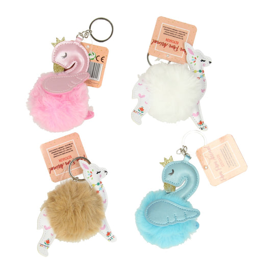 Wins Holland Luxe Sleutelhanger PomPom Dieren, Set van 12st.