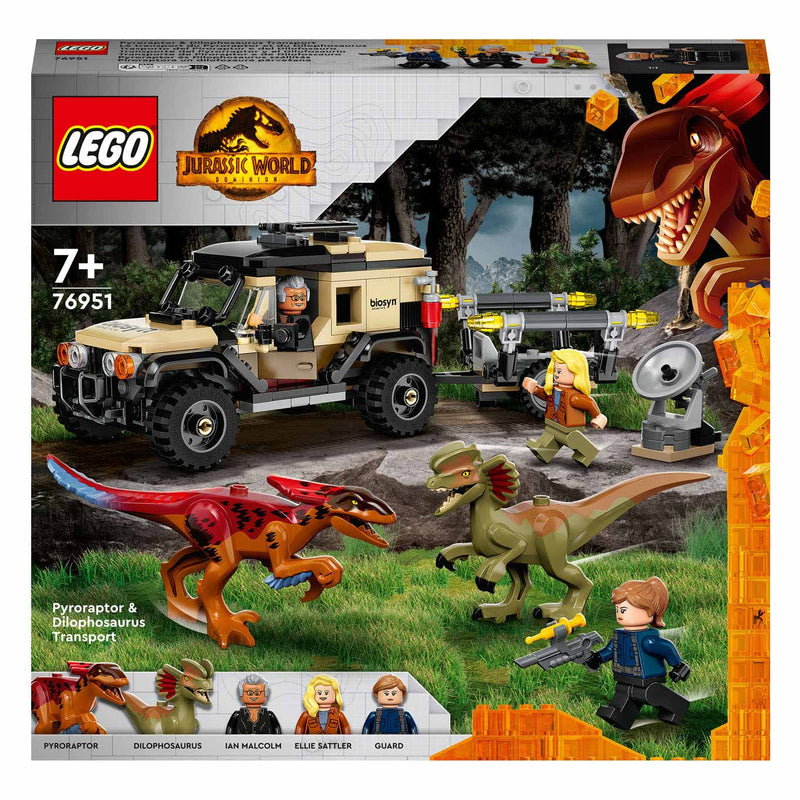 Afbeelding laden in galerijviewer, Lego LEGO Jurassic 76951 Pyroraptor en Dilophosaurus Transport
