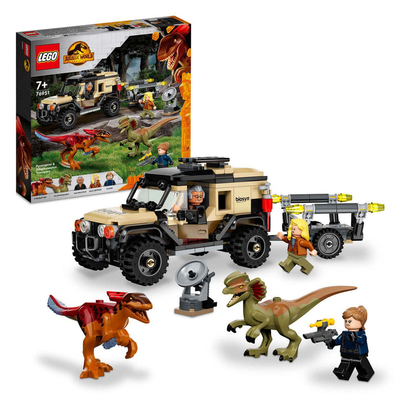 Afbeelding laden in galerijviewer, Lego LEGO Jurassic 76951 Pyroraptor en Dilophosaurus Transport
