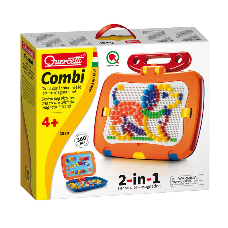 Afbeelding laden in galerijviewer, Quercetti Combi Insteekmozaïek en Magneetbord
