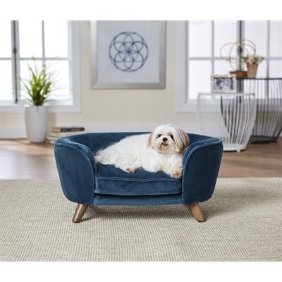 Afbeelding laden in galerijviewer, Enchanted pet Enchanted hondenmand sofa romy peacock blauw
