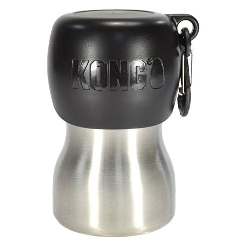 Kong H2o drinkfles rvs zwart