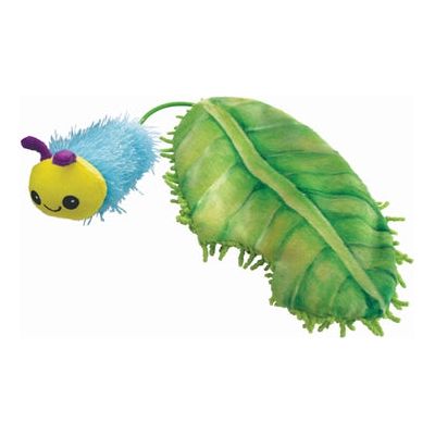 Afbeelding laden in galerijviewer, Kong Flingaroo rups met blad met catnip
