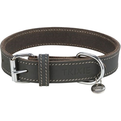 Afbeelding laden in galerijviewer, Trixie Halsband hond rustic vetleer grijs
