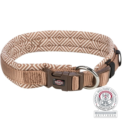 Afbeelding laden in galerijviewer, Trixie Halsband hond boho extra breed met ruit karamel
