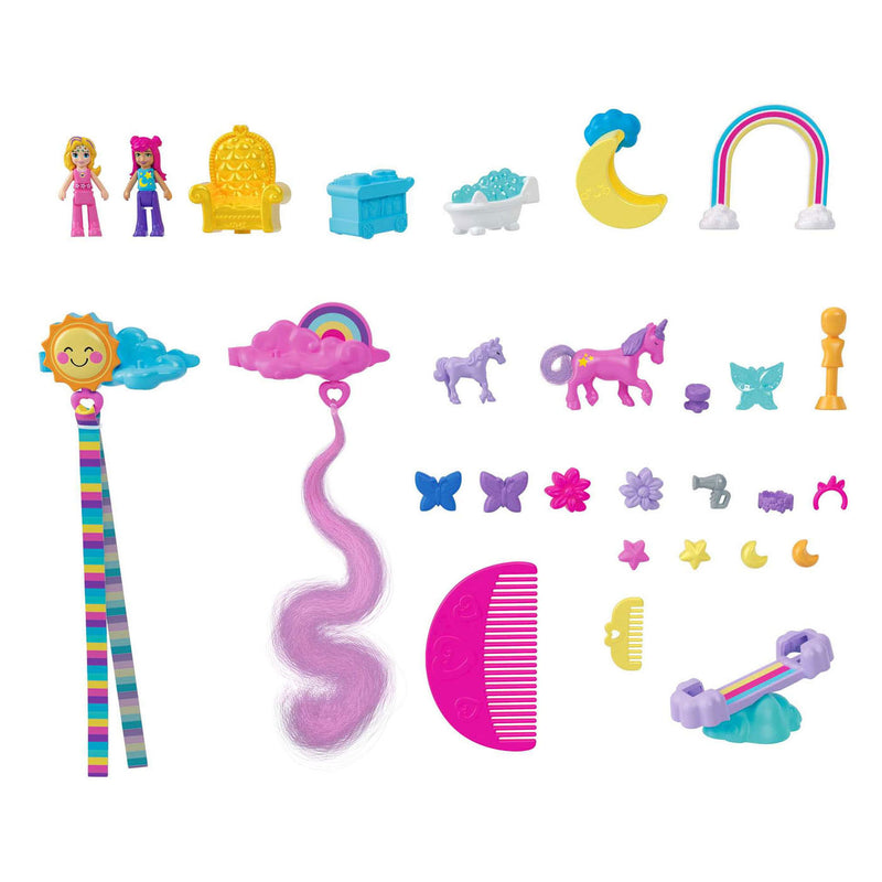Afbeelding laden in galerijviewer, Mattel Polly Pocket Salon van de Regenboog Eenhoorn
