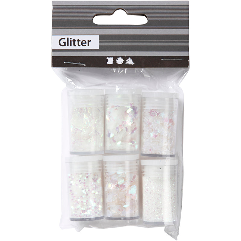 Afbeelding laden in galerijviewer, Creativ Company Glitter en Pailletten Wit, 6x5gr
