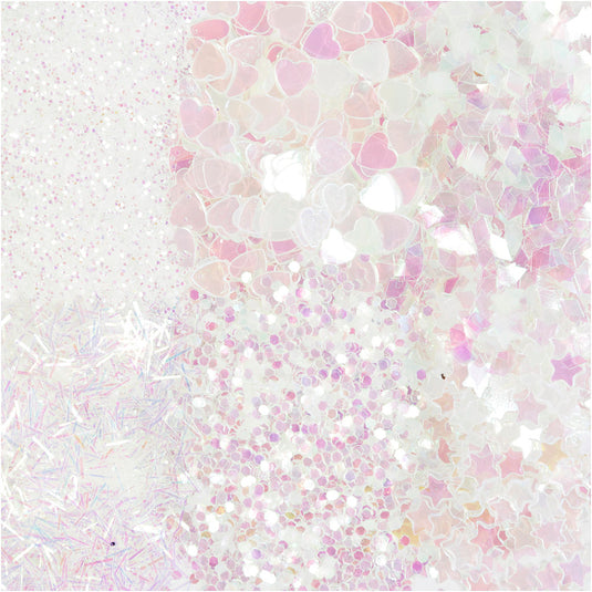 Creativ Company Glitter en Pailletten Wit, 6x5gr