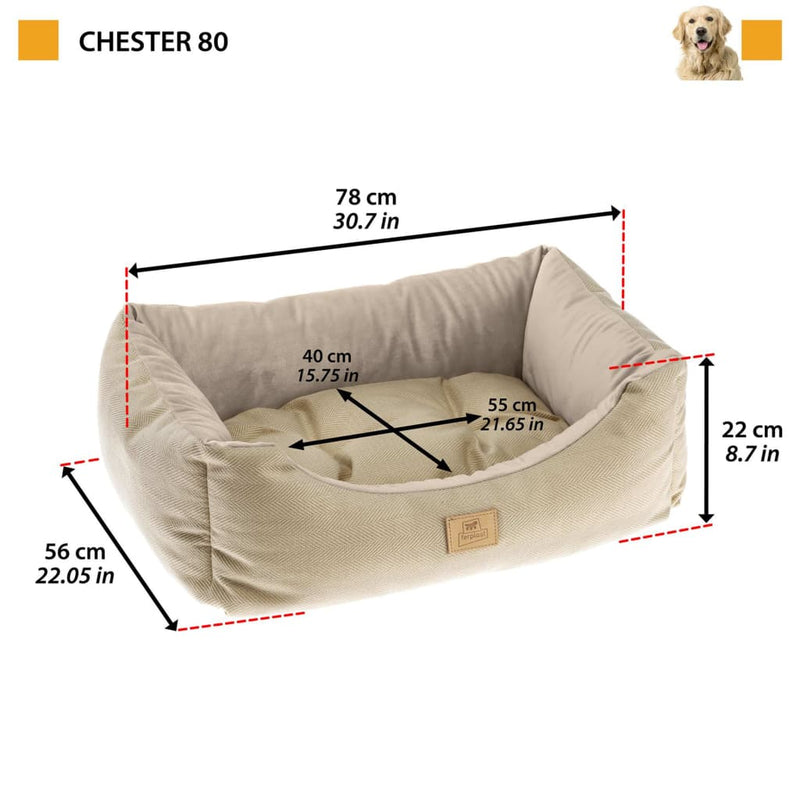 Afbeelding laden in galerijviewer, Ferplast Hondenen kattenbed Chester 80 beige
