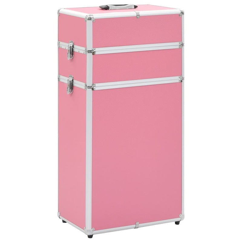 Afbeelding laden in galerijviewer, VidaXL Make-up trolley aluminium roze
