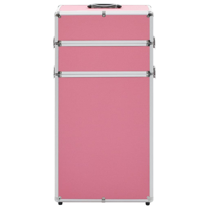 Afbeelding laden in galerijviewer, VidaXL Make-up trolley aluminium roze
