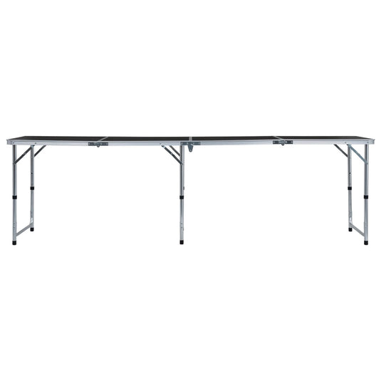 VidaXL Campingtafel inklapbaar 240x60 cm aluminium grijs