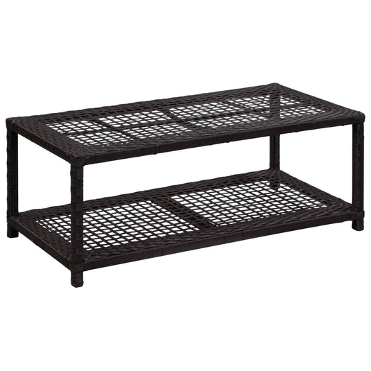 Vidaxl schoenenbank 80x40x30 cm poly rattan zwart