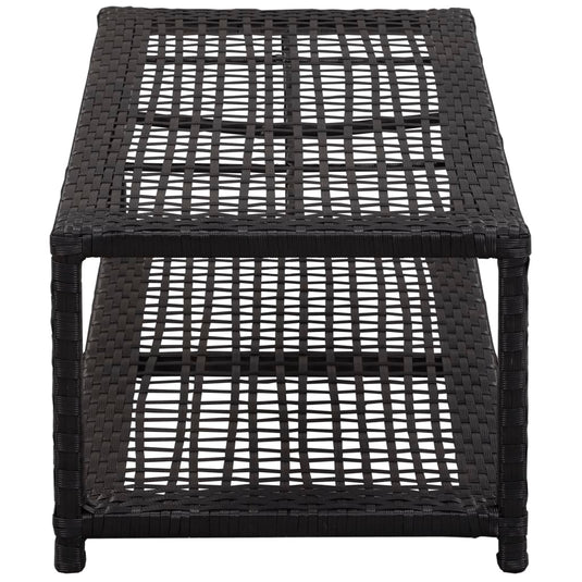 Vidaxl schoenenbank 80x40x30 cm poly rattan zwart