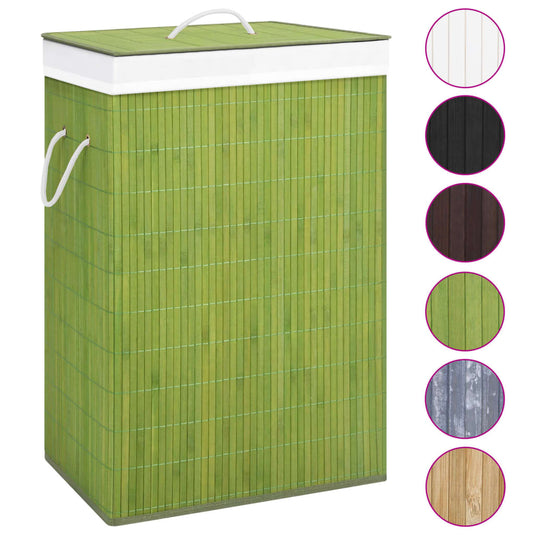 VidaXL Wasmand met 1 vak bamboe groen