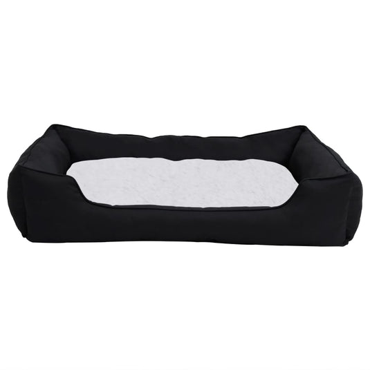 VidaXL Hondenmand linnen-look 85,5x70x23 cm fleece zwart en wit