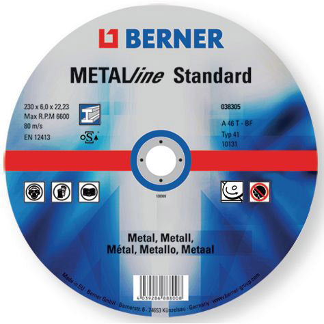 Afbeelding laden in galerijviewer, Berner afbraamschijf metalline standaard 125x6x22.2 b
