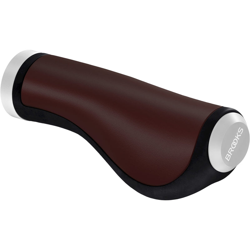 Afbeelding laden in galerijviewer, Brooks Handvatten Ergonomic Leather grip 130mm a.brown
