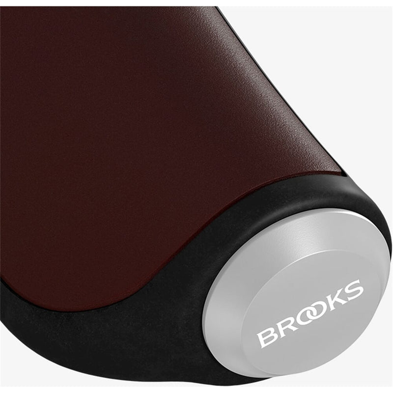 Afbeelding laden in galerijviewer, Brooks Handvatten Ergonomic Leather grip 130mm a.brown
