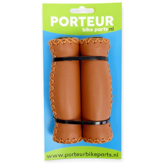 Porteur handvatten leer bruin