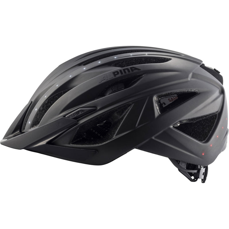 Afbeelding laden in galerijviewer, Alpina sports urban helm haga led 51-56 mat zwart
