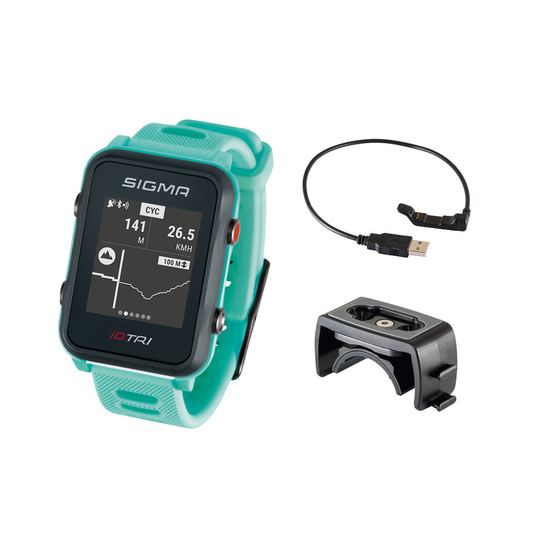 Afbeelding laden in galerijviewer, SIGMA Id.tri sporthorloge neon mint basic zs hartsl gps acti ant+ ble
