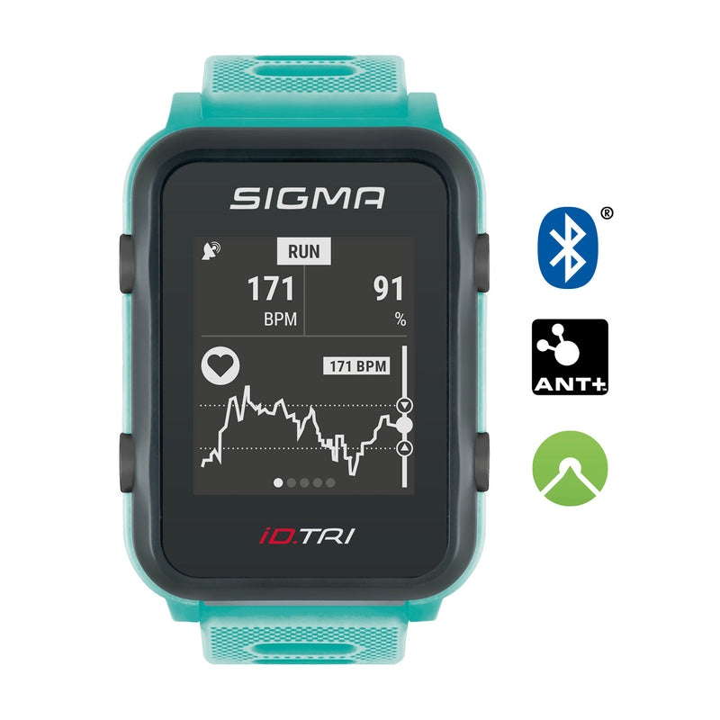 Afbeelding laden in galerijviewer, SIGMA Id.tri sporthorloge neon mint basic zs hartsl gps acti ant+ ble
