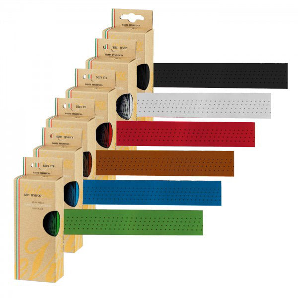 Afbeelding laden in galerijviewer, set stuurtape san marco groen echt leer
