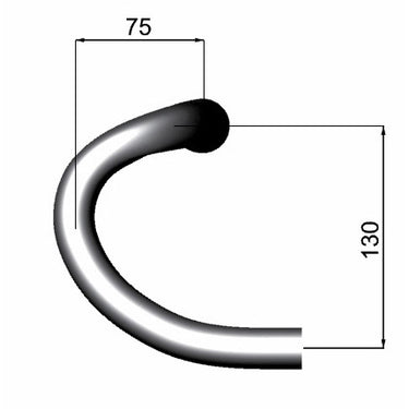Deda stuurbocht zero-100 buitenmaats 44cm zwart