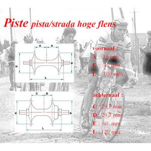 Miche naafset pista strada v+a 32g m hoge-flens flip flop zi.
