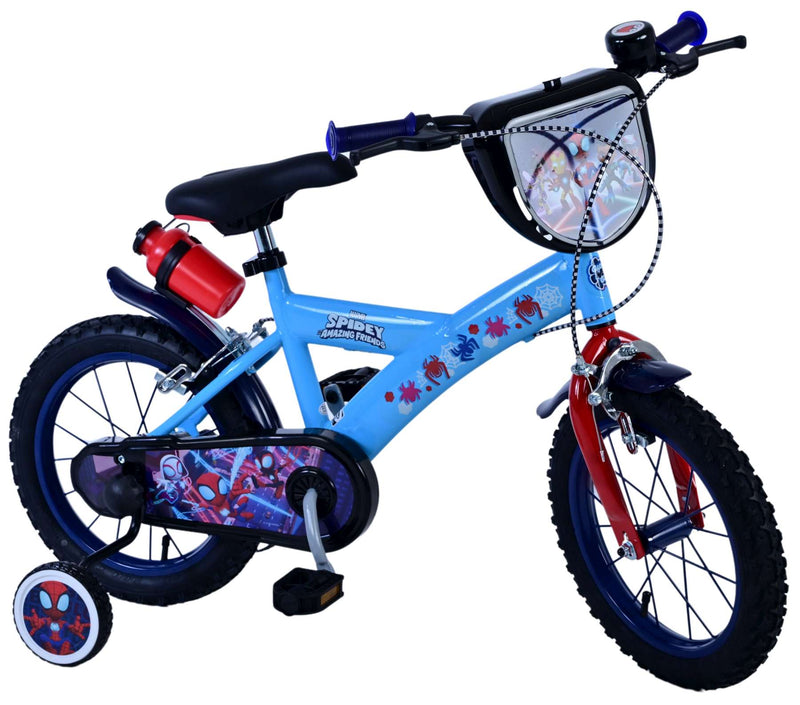 Afbeelding laden in galerijviewer, Spidey and his amazing friends Spidey Kinderfiets Jongens 14 inch Blauw Twee handremmen
