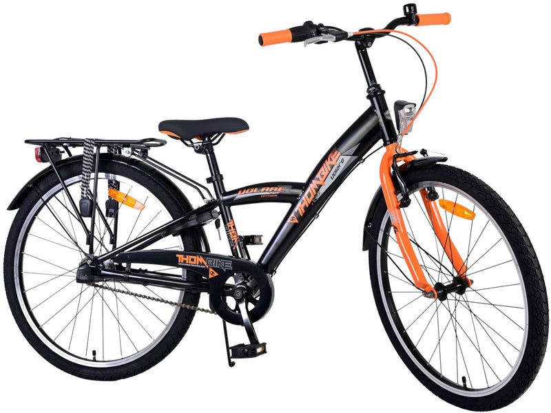 Afbeelding laden in galerijviewer, Volare Thombike Kinderfiets Jongens 24 inch Zwart Oranje 3 versnellingen
