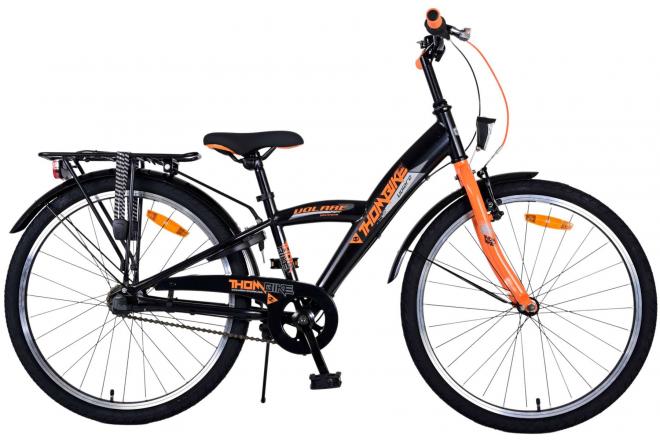 Afbeelding laden in galerijviewer, Volare Thombike Kinderfiets Jongens 24 inch Zwart Oranje 3 versnellingen
