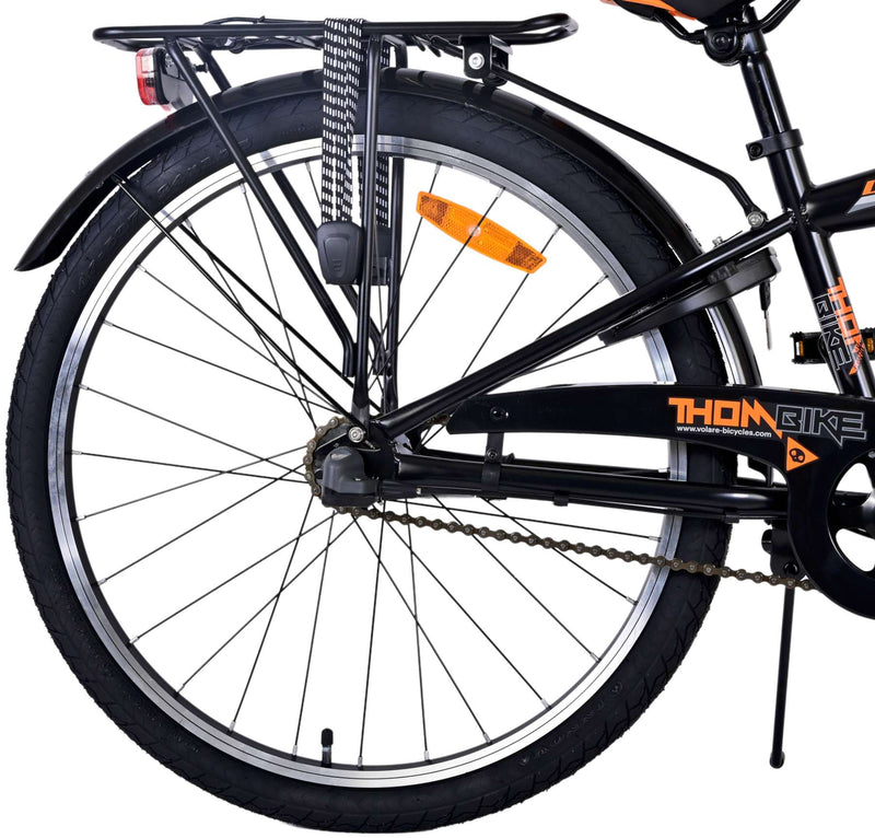 Afbeelding laden in galerijviewer, Volare Thombike Kinderfiets Jongens 24 inch Zwart Oranje 3 versnellingen
